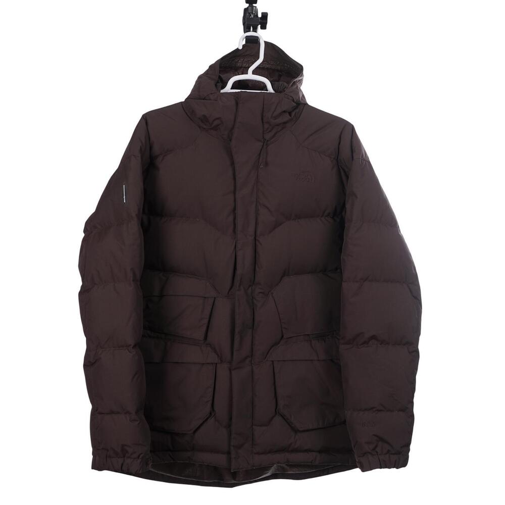 The North Face Down 600 Puffer Jacket Men XXL Brown Full Zip Hooded Recco